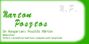 marton posztos business card
