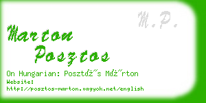 marton posztos business card